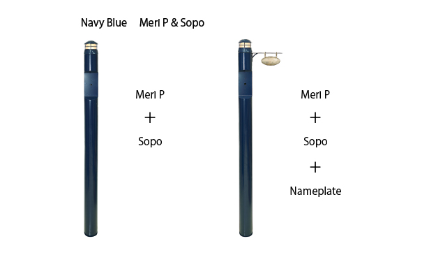 機能門柱 Meri メリシリーズ メリピラリ  バロ 表札付き 全10色 - 10